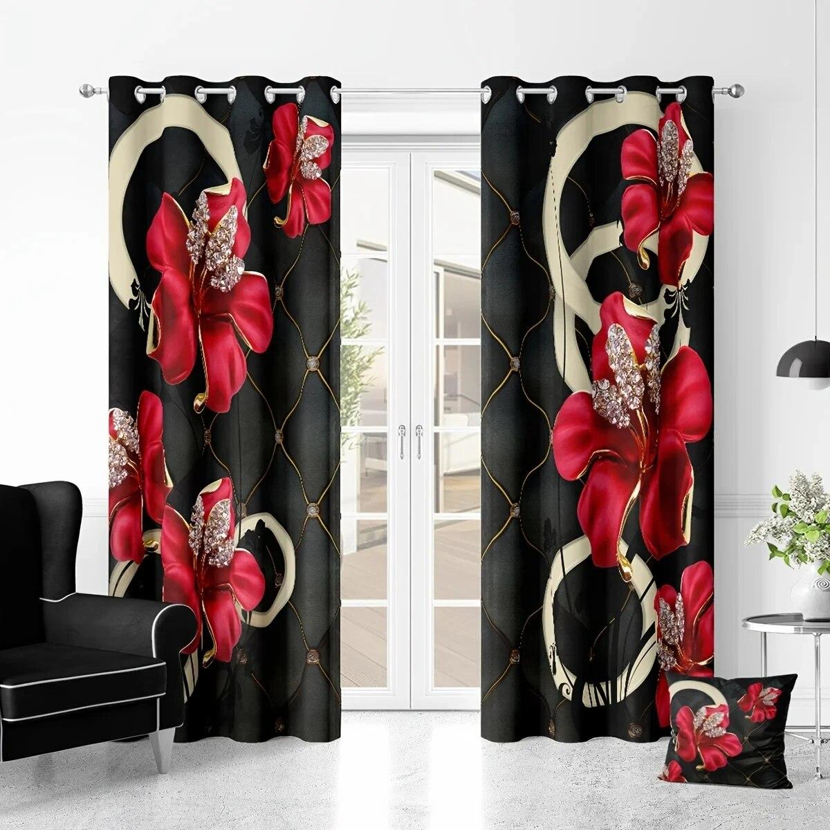 

2 шт., занавеска с золотым павлином, кабинет, кухня, гостиная, общежитие, карман, верхние оконные шторы, аксессуары для спальни, домашний декор W120xH270(CM)x2PCS-Rod pocket