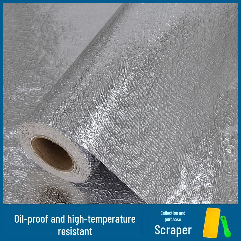 Kitchen & Wardrobe Waterproof Self-Adhesive Liner - Anti-Oil, Moisture-Proof, Aluminum Foil for Cabinets & Drawers