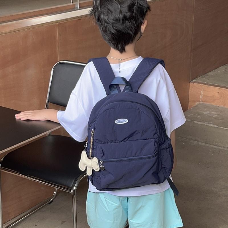 Lightweight Kids Simple Backpack With Color Block Design For School Learning