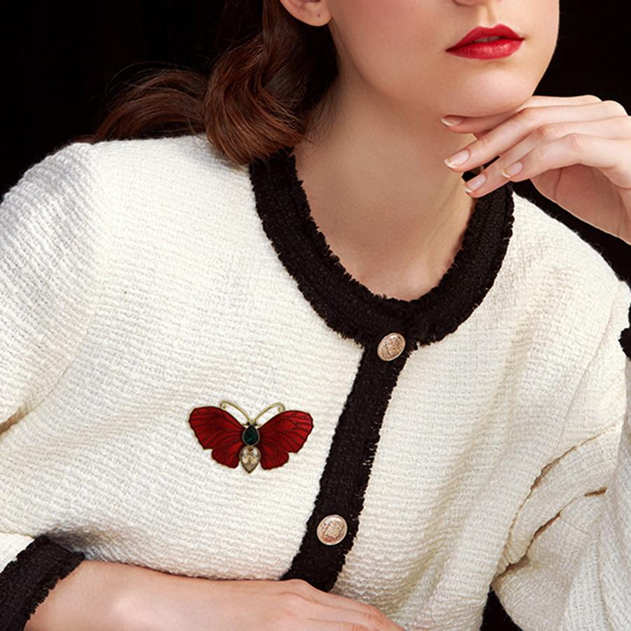 Luxury Butterfly Brooch Exquisite Insect Pins Corsage Brooches Woman Party Gift White Pearl Butterfly Brooch