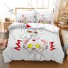 Terrible Mouse Cartoon Print 3PCS Bedding Set Soft Microfiber Duvet Cover 2 Pillowcases Hidden Zipper No Inner Core