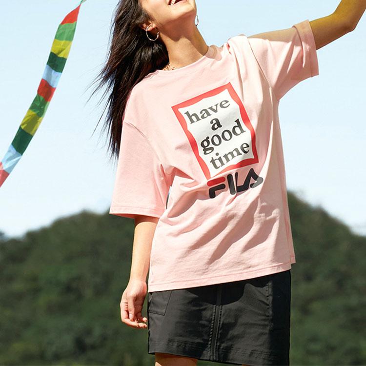 New FILA X Have A Good Time T Shirt Unisex Youth Pink F11U229103F-PK