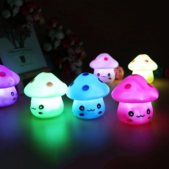 Night Light Fantastic Vinyl Mushroom Cute Light LED for Desk Decor