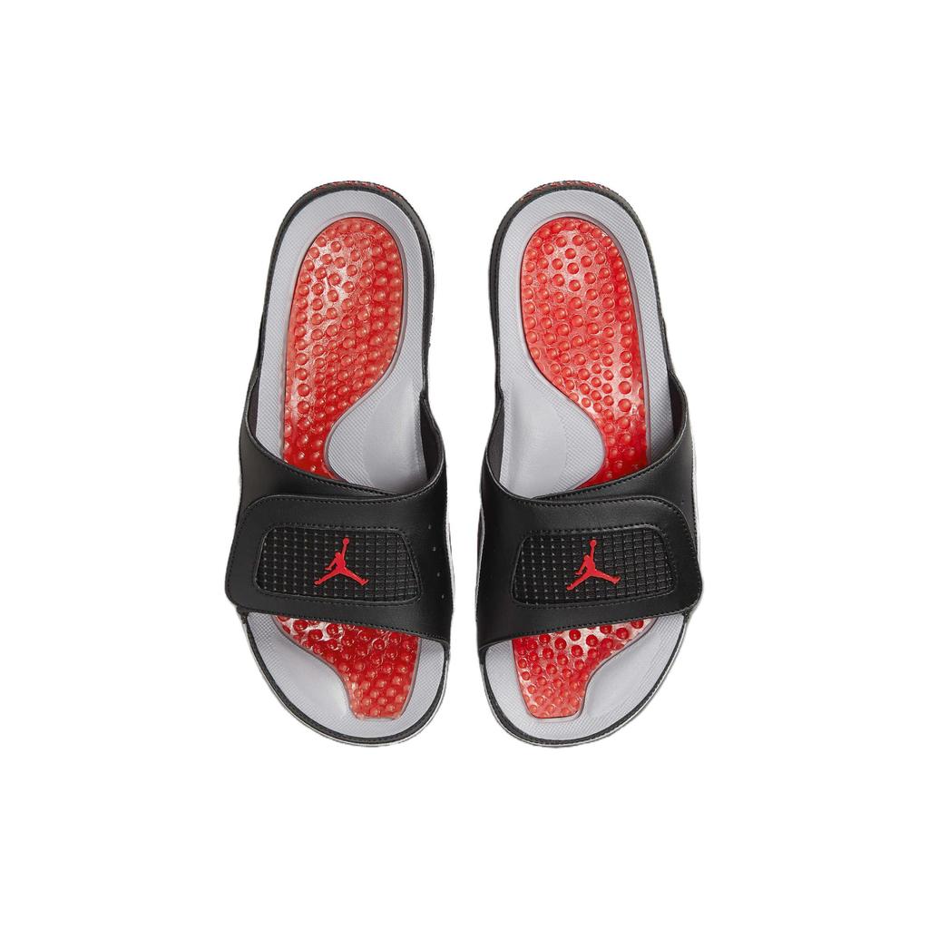 Air Jordan Hydro 4 Retro Slide Zwart Cement Heren Sneakers Cementgrijs Vuurrood 532225-060