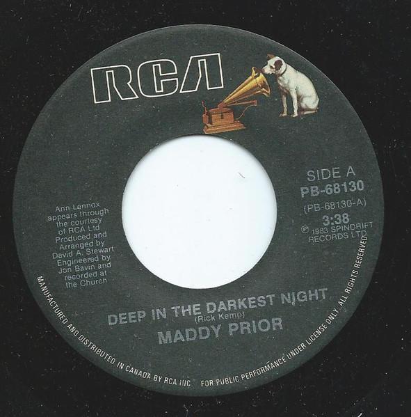 7-дюймовая пластинка MADDY PRIOR Deep In The Darkest Night PB68130 RCA 1983 Канада Рок Б/у