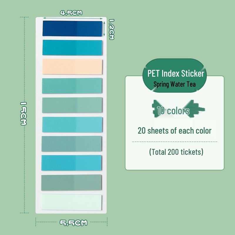 PET Morandi Translucent Sticky Notes - Cute Question Marking & Classification Memo Stickers.