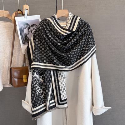 Autumn New Imitation Cashmere Jacquard Craftsmanship Light Luxury Versatile Temperament Scarf with Thickened Warm Shawl