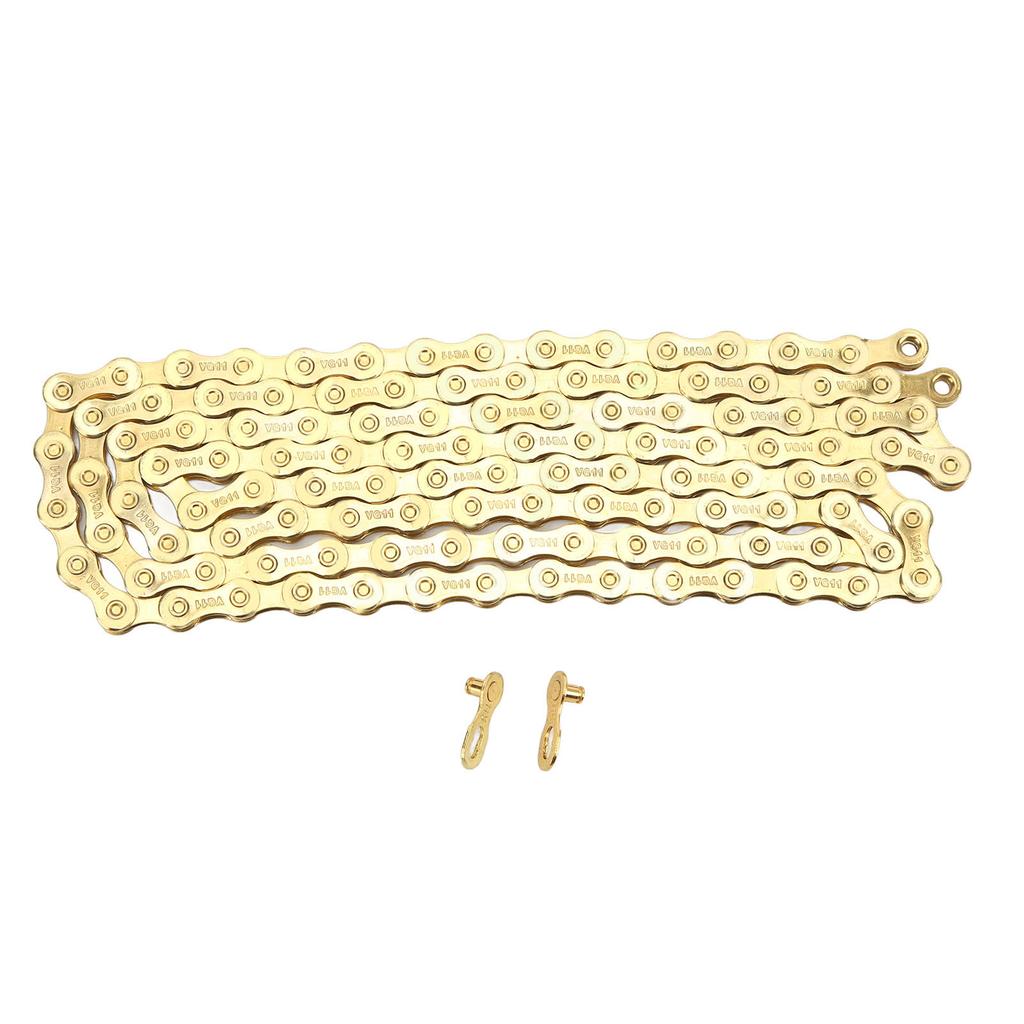 11 Speed Bike Chain 116 Links Mountain Bike Chain Road Bike Chain Accessory Gold Flatbed