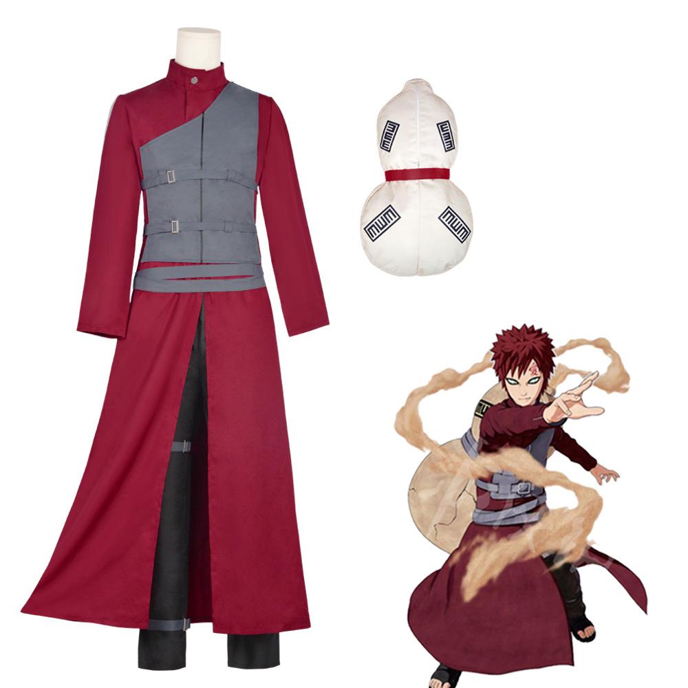 Naruto Gaara Cosplay Kostüm Halloween Gaara Cosplay Outfit Erwachsene Kinder Anime Spiel Rollenspiel Anzug mit Zubehör