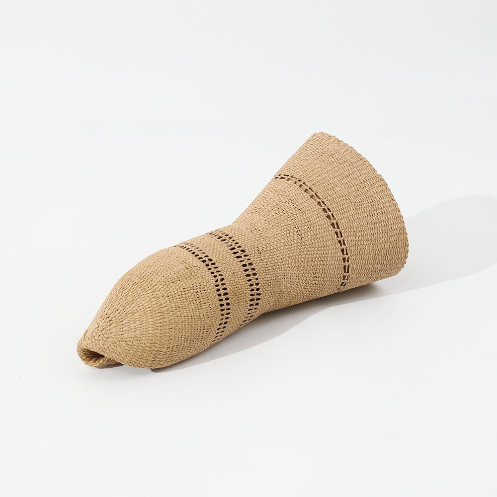 Spring and Summer Big Eaves Straw Hat Fashion Dome Beach Sunscreen Shade Straw Hat Foldable Straw