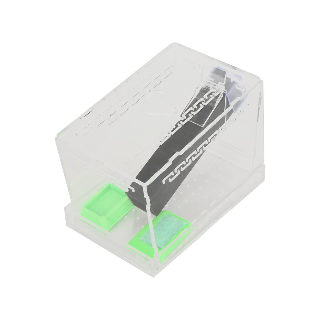 Akryl Fôring Siriss Holder Penn med Rør Insekt Kakerlakk Pleiesett Reptil Tank BoksS