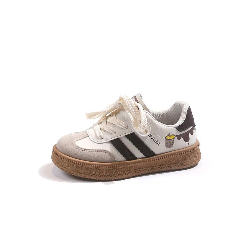 Children's Skate Shoes Girls White Sneakers 2024 Spring New Fashion Boys Canvas Shoes Kids Sports Shoes Unisex Casual Sneakers