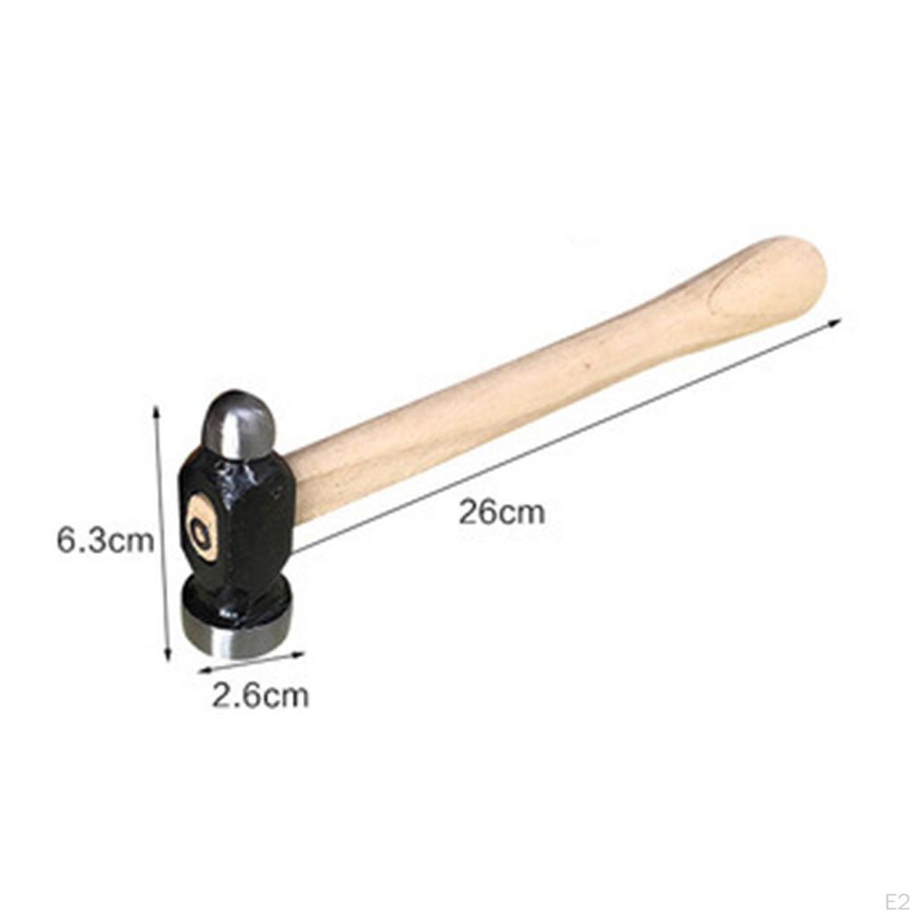 Jewelry Making Hammer with Wood Handle Two Sided Length 26cm Chasing Steel Head for
