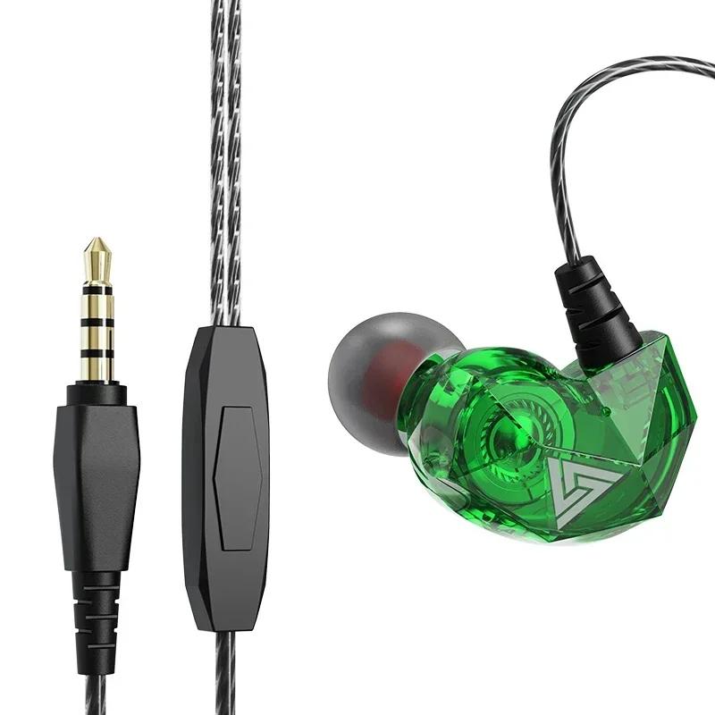 Original QKZ AK2 Wired Earphones Dynamic HIFI Bass In-ear Earbuds Music Headphone Sport Noise Cancelling Headset with Mic