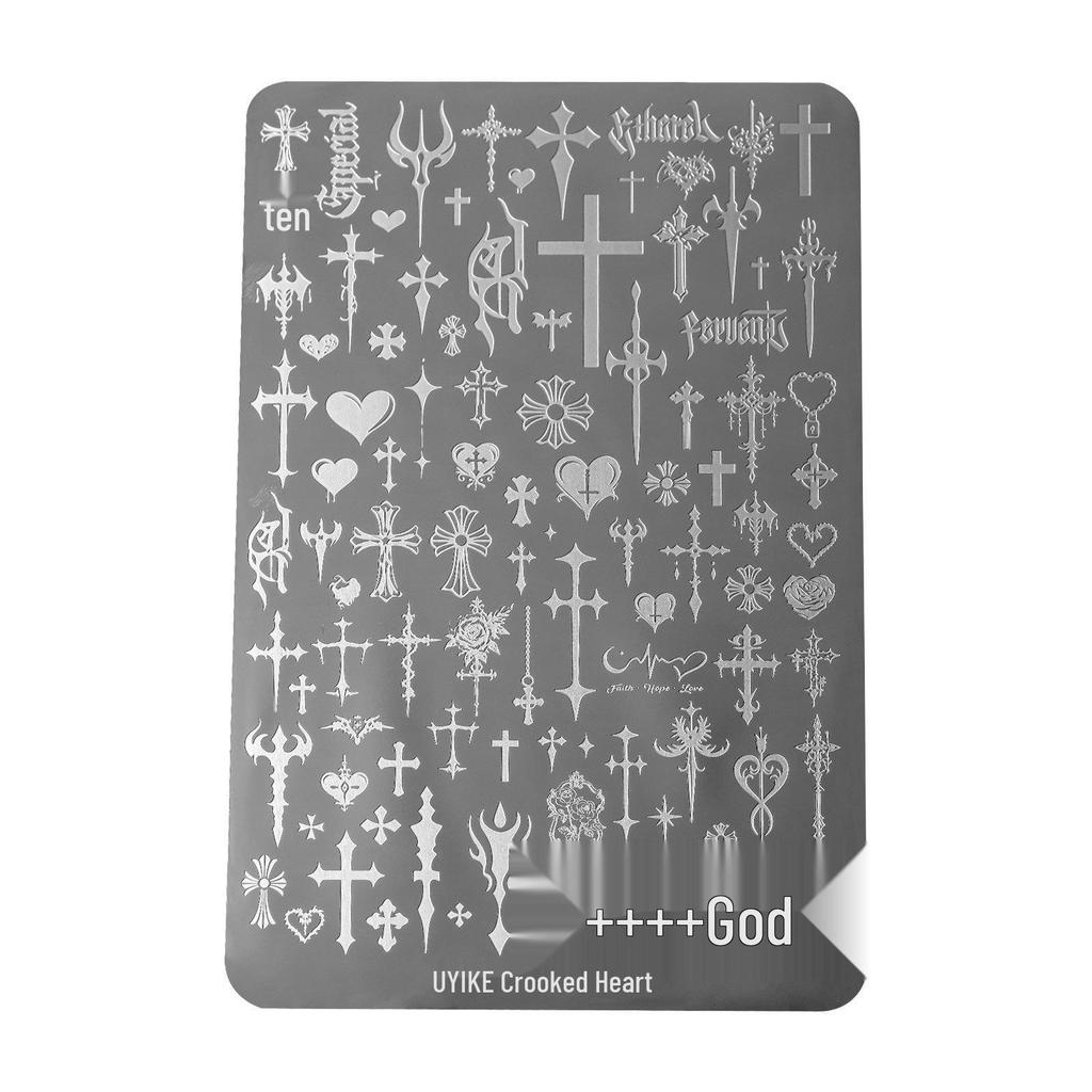 Nail Art Stamping Plates - Star, Polka Dot, Lines, Grid Lace Textures