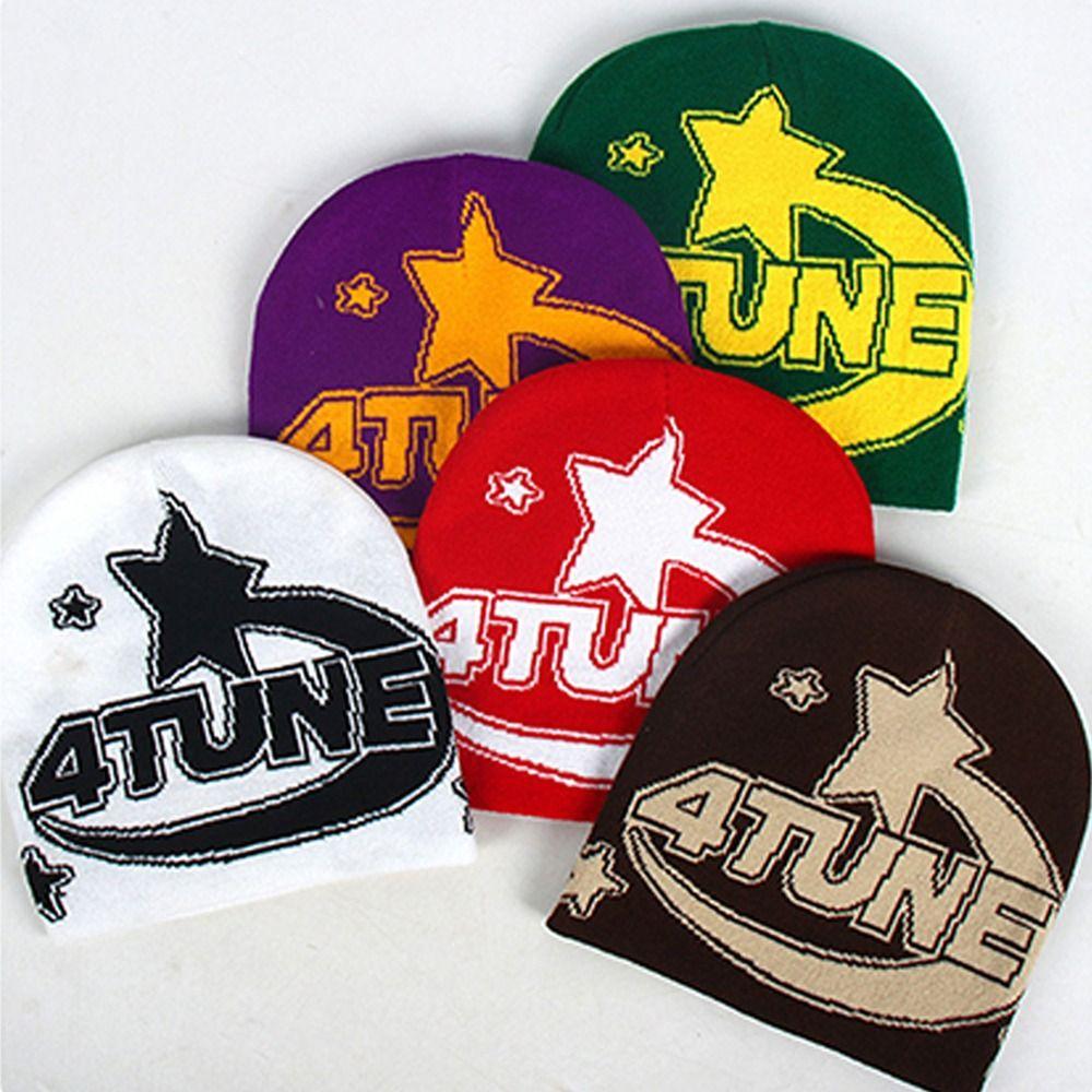 Elastic Beanies Cap Thickened Jacquard Hat Fashion Knitted Hat  Men Women