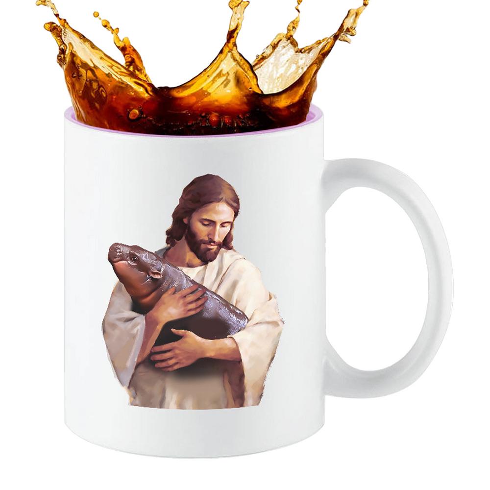 Coffee Mug Cartoon Ceramic Cup Coffee Milk Tea Mug Cup Animal Cute Mug Cup For Hippo Lovers Teens Girls 350ml