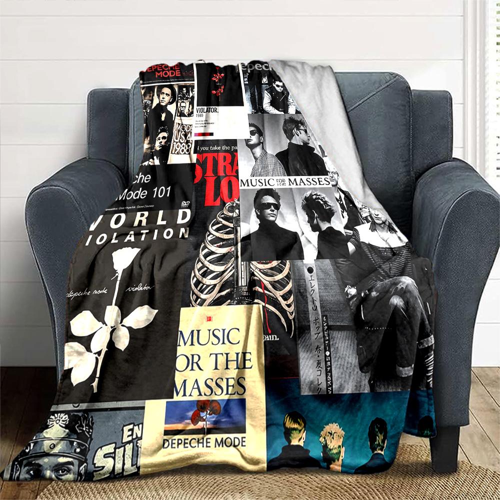 Manta de Franela con Portadas de Álbumes de Depeche Mode Súper Suave Cálida Acogedora para Sofá Cama Oficina Viaje Todas las Estaciones Decoración del Hogar Regalo