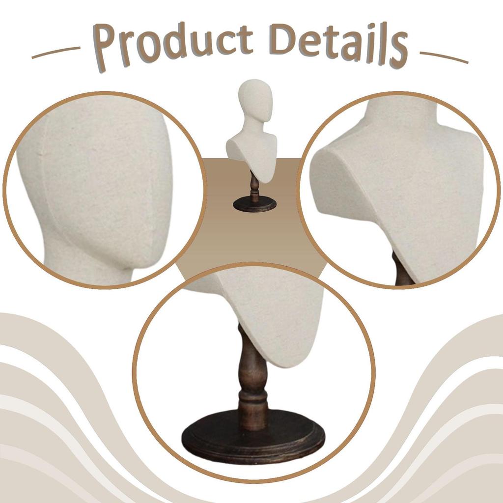 Display Model Head Mannequin Hat Stand Adjustable Height for Jewelry