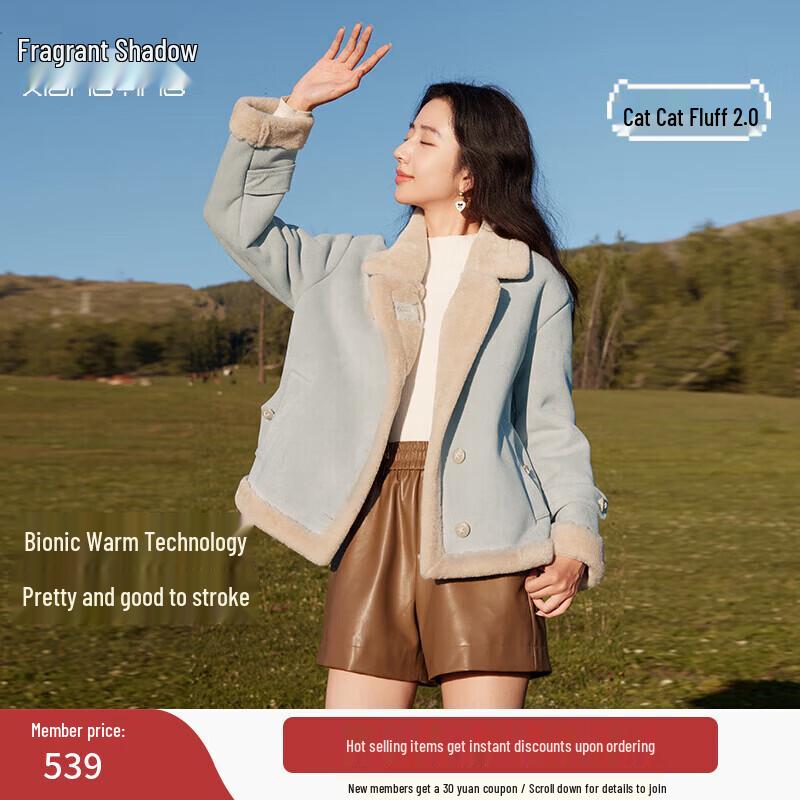 Xiangying Women s Faux Fur Lapel Winter Coat S