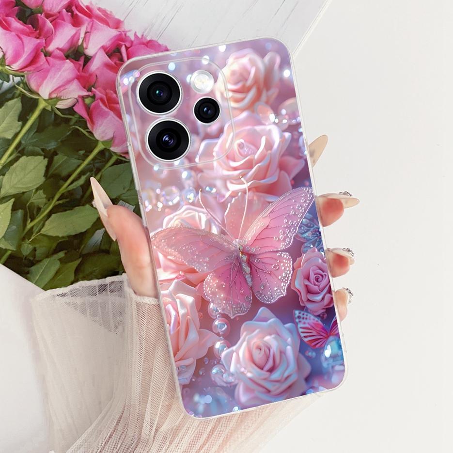 For Oppo Reno 15 FS Case Reno15 F 5G CPH2801 Luxury Butterfly Painted Cover Soft Slim Phone Case For Oppo Reno15 Pro Fundas Bags