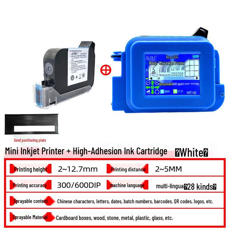 Compact Handheld Inkjet Printer for QR Codes On Embossed Surfaces