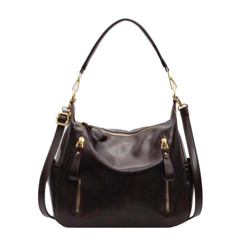 Retro large-capacity tote bag women's new autumn and winter fashion shoulder messenger bag casual underarm bag