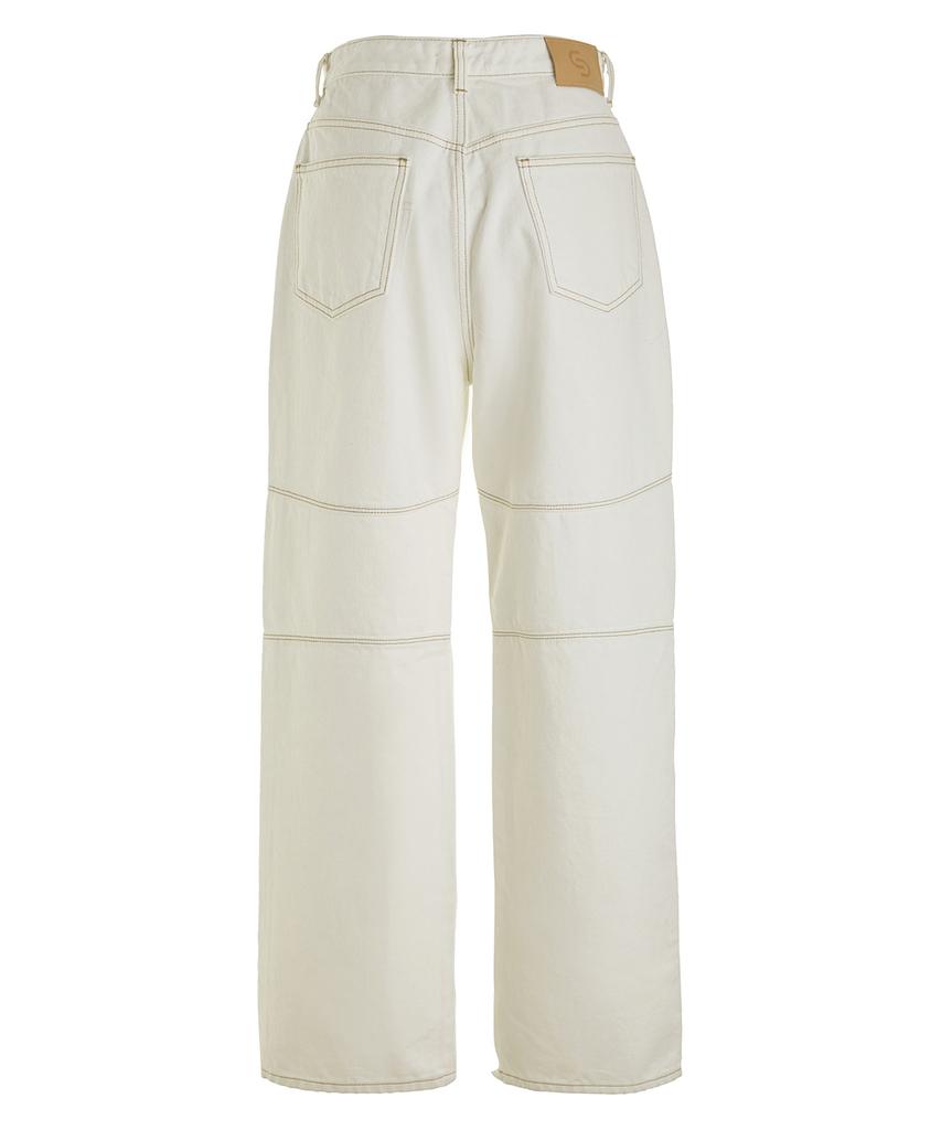 CERRIC Stitch Incision Jeans / White
