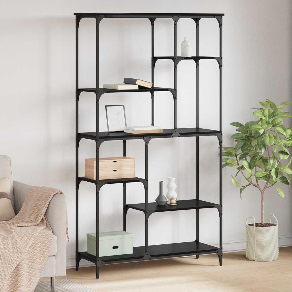 Bookshelf Black Oak Effect 99 X 35.5 X 176 Cm