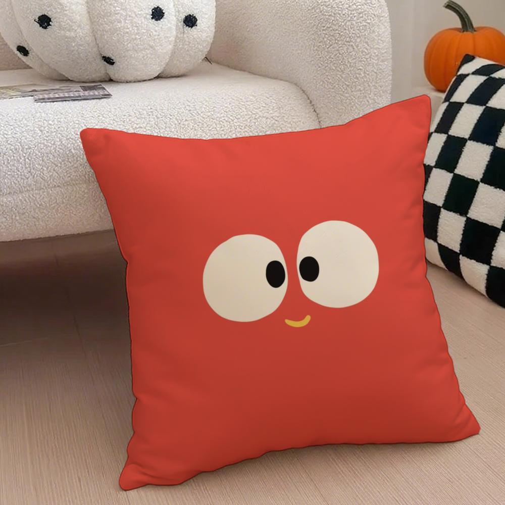 Cute Smile Cushion Cover Throw Pillow Cover Hidden Button Durable Polyester Chair Cushion