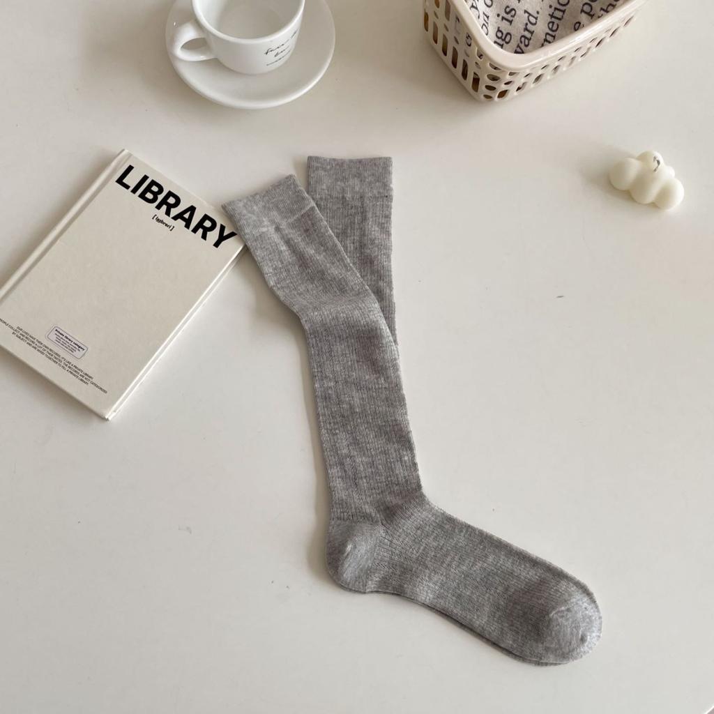 Thin White Socks, Gray Calf Socks, Stockings, Summer Women's Ballet Style Stacking Socks, Half-tube Pure Cotton Women's Stockings