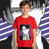 Aot Levi Anime Print Cotton T Shirt for Boys Girls Kids Casual Short Sleeve Top Soft Daily Wear Summer Tee