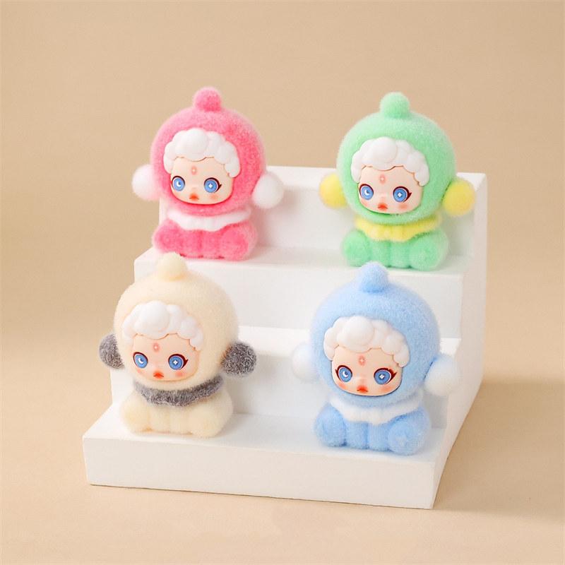 8pcs/set Sitting Girls Plush Dolls Mini Cute DIY Toys Desktop Ornaments