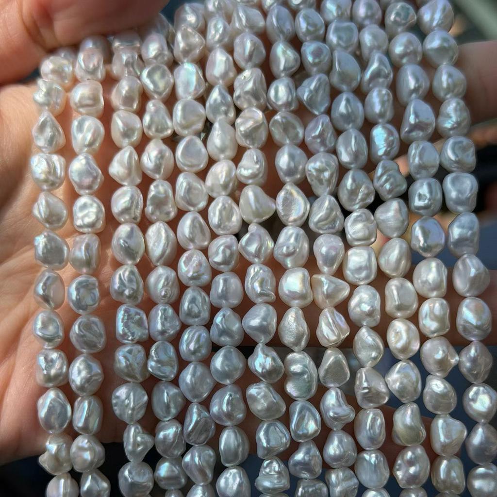 1 Strand White Baroque Nugget Freshwater Pearl Beads 6-7mm Irregular Pearls 36cm For DIY Necklace Bracelet Jewelry Making