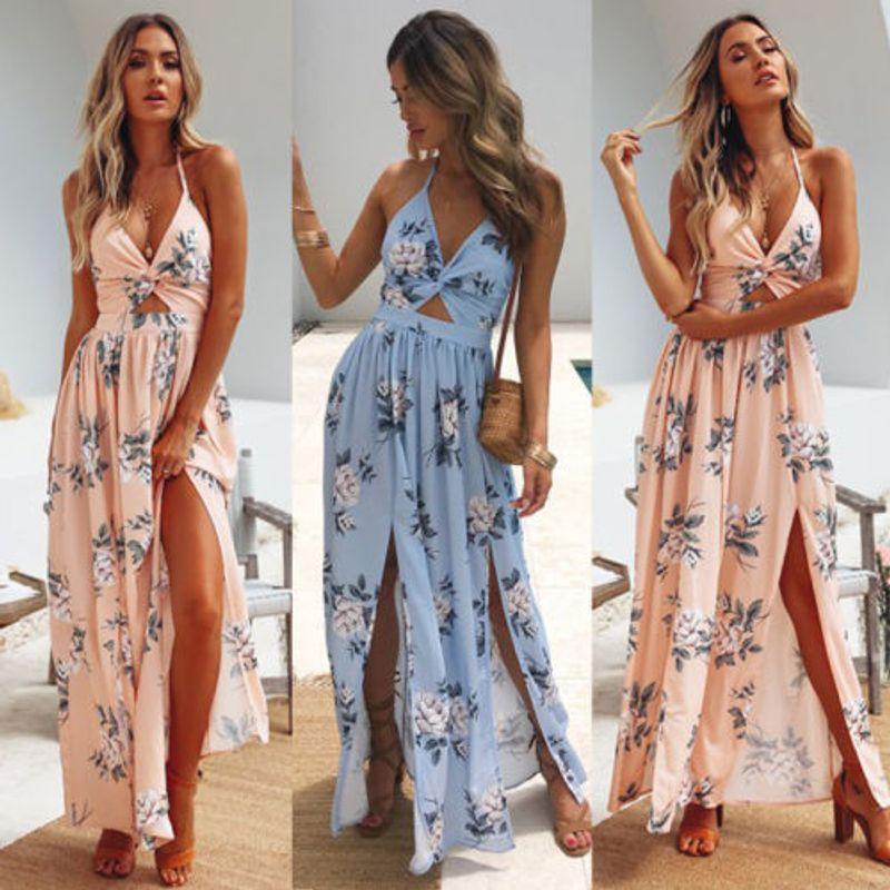 Sexy V Necktie Sling Long Dress Woman Sexy V-neck Camisole Dress Female