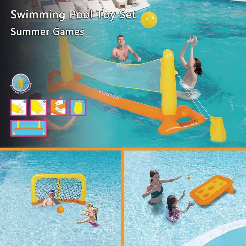 Piscină de Vară Jucării Gonflabile Jocuri cu Apă Plutitoare Volleybal Fotbal Joc de Aruncare Inele Accesorii Piscină Petrecere pe Plajă Jocuri Sportive