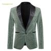 Men's Gold Silk European Size Autumn Suit for Nightclub and Stage Performance