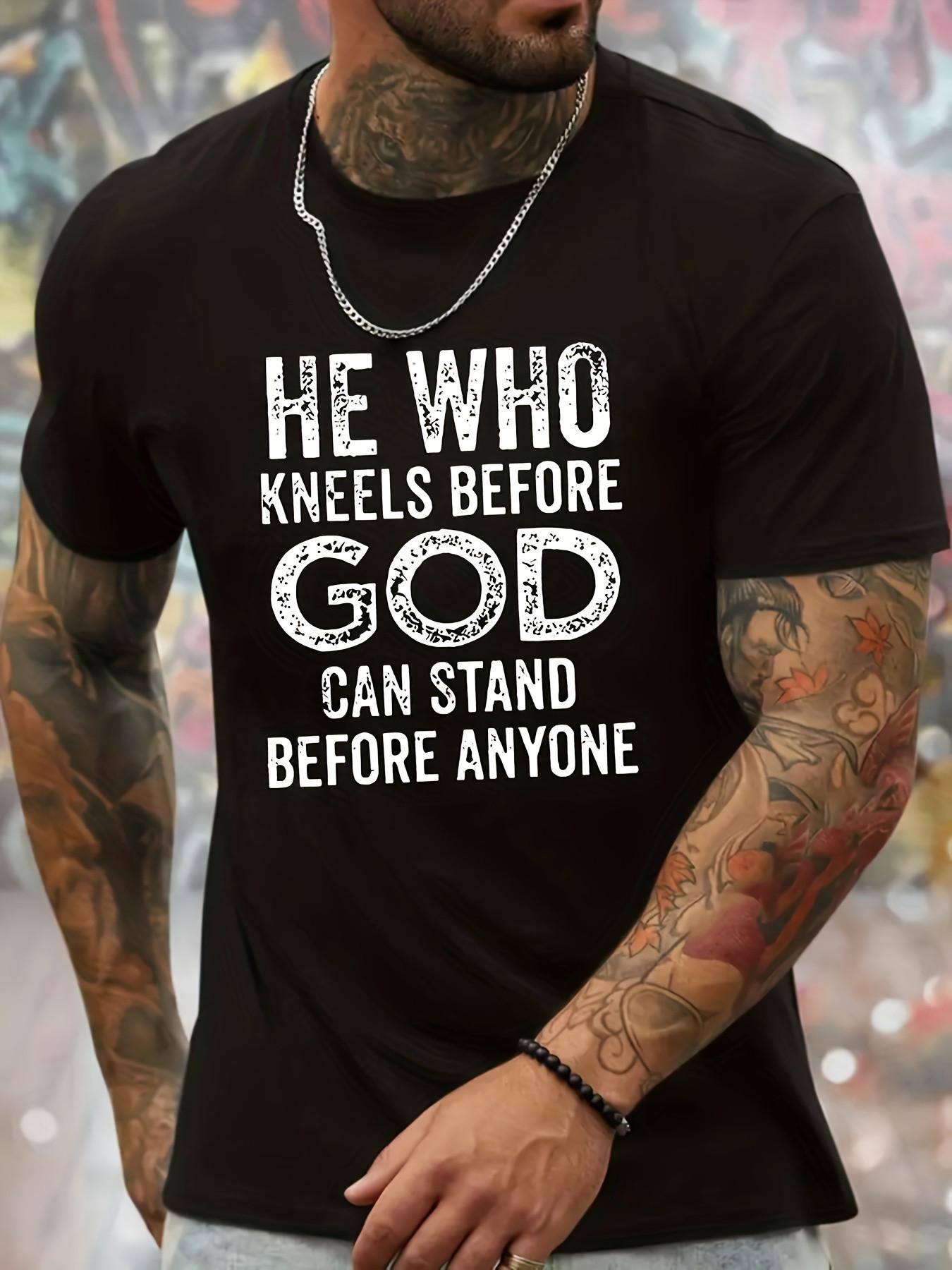 Top Pick Faith TShirt with He Who Kneels Before God Verse S