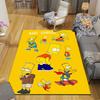 Bart Simpson Flannel Printed Carpet, Home Sofa Decoration for Living Room & Bedroom, Non‑Slip Play Flannel Floor Mat for Game Room