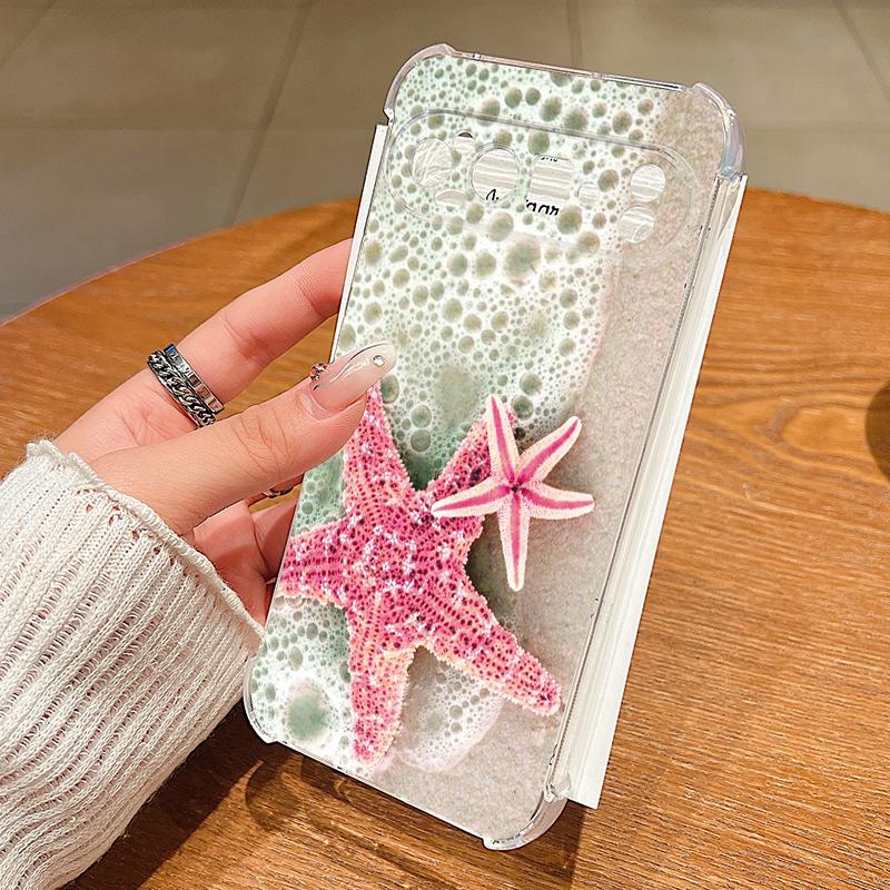 Octopus Starfish Pattern Case For Google Pixel 9 Pro XL 9A Shockproof TPU Silicone Clear Soft Cover