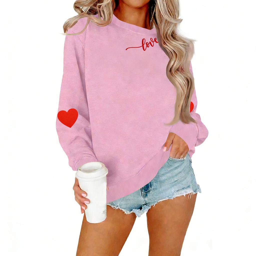 Ladies' Casual Women's Printed Round Neck Pullover Hoodie