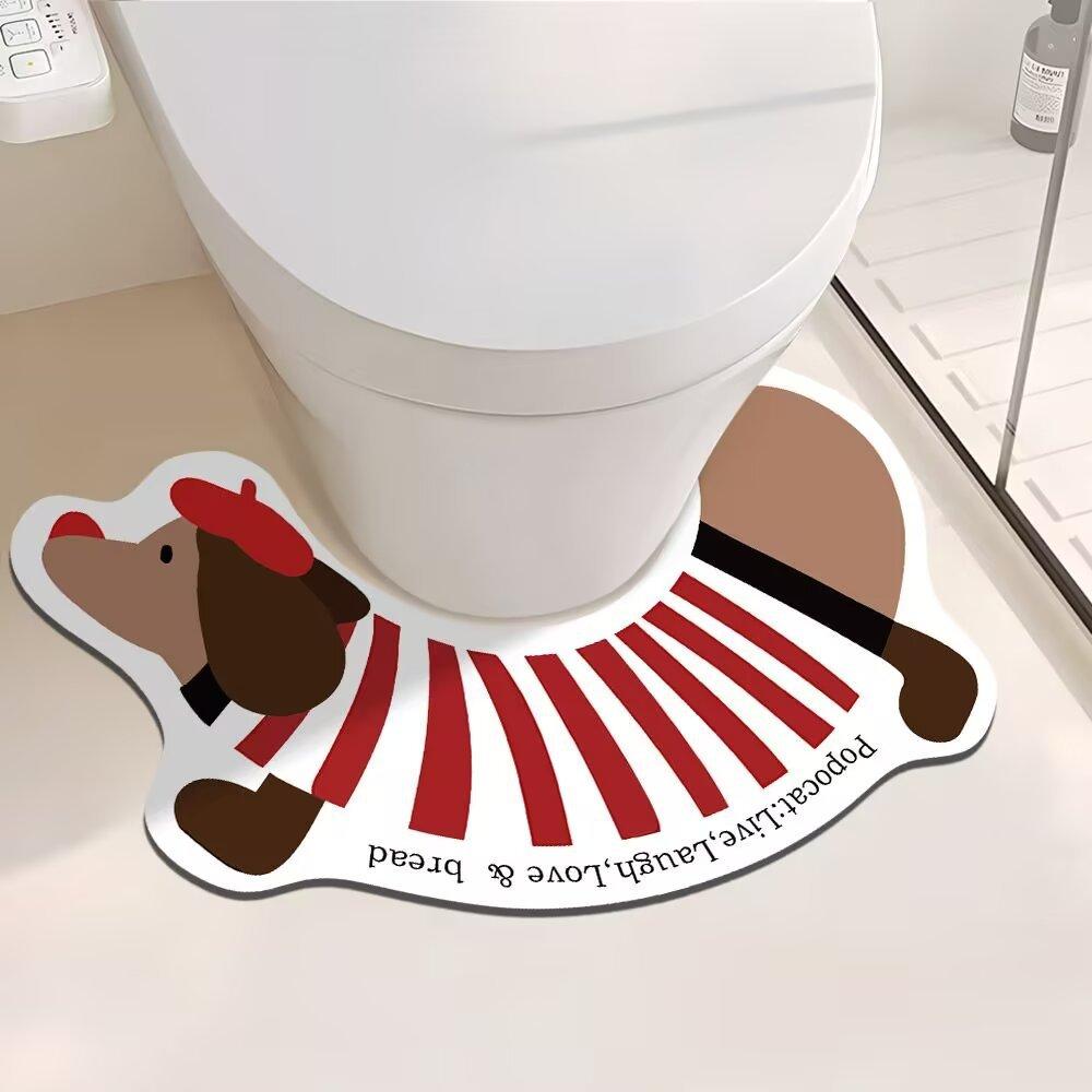 Bath Mats U-Shaped Soft Bathroom Rug Absorbent Bathroom Carpet Non-Slip Plush Foot Mat Contour Toilet Mats Bathroom Products