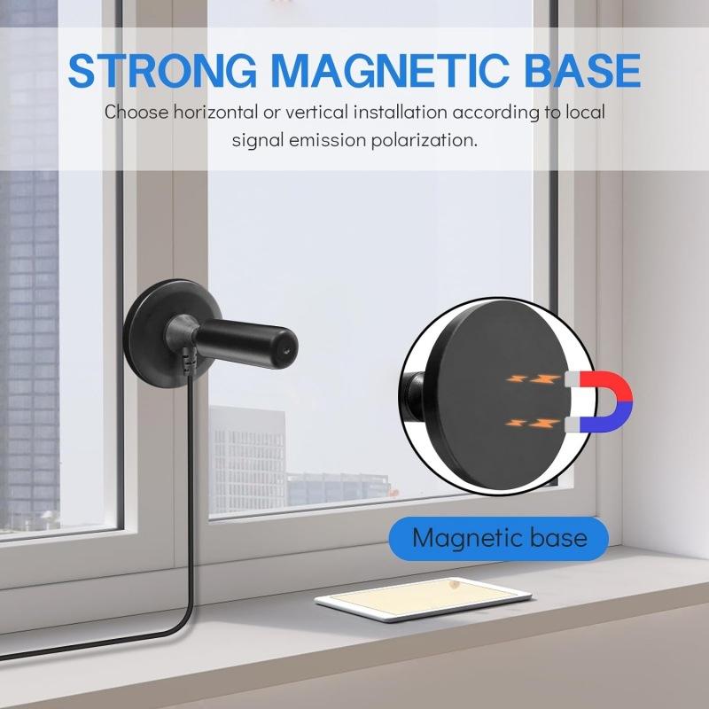 800+ Miles Range TV Antenna DTMB DVB-T Digital HDTV with Magnetic Base & HD Cable, Indoor & Outdoor 4K Smart TV Local Channels,