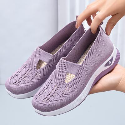 Fashion Women's New Summer Mesh Shoes, Breathable Sports Shoes, Woven Flat Bottomed Casual Walking Shoes for Women 2024