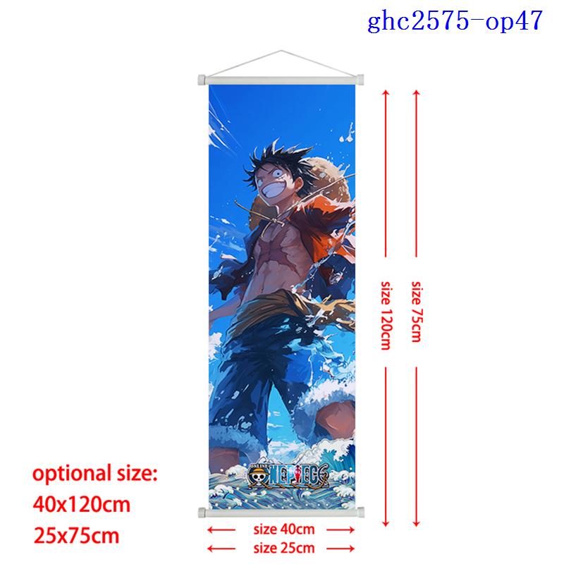 Anime One Piece Scroll Canvas Painting Zoro Sanji Luffy Home Decor Wall Hanging Ace Nami Hancock Poster Wall Art Room Decor