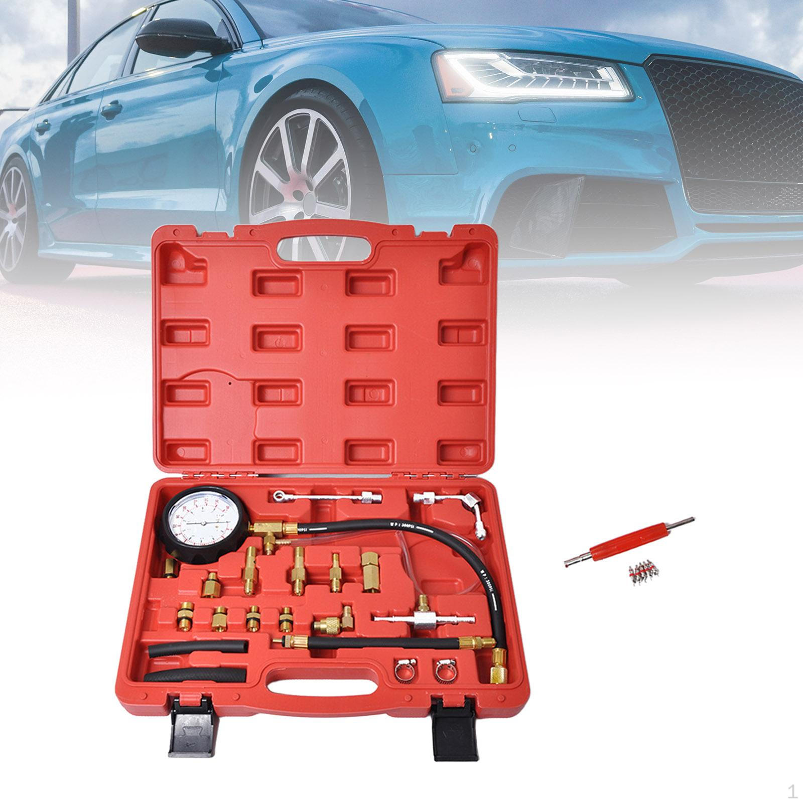 

Тестер давления топливного инжектора с манометром и ящиком для хранения измерительный инструмент автомобиль