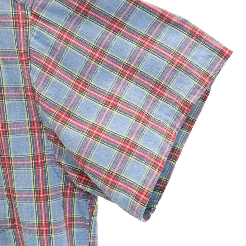 GAP 90s Old Check Pattern Short sleeve Button down shirt XL light blue Men's Used