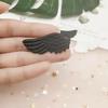 Na Yang Black & White Wings Embroidery Patch - Cute Self-Adhesive Decorative Applique for Shoes & Clothing