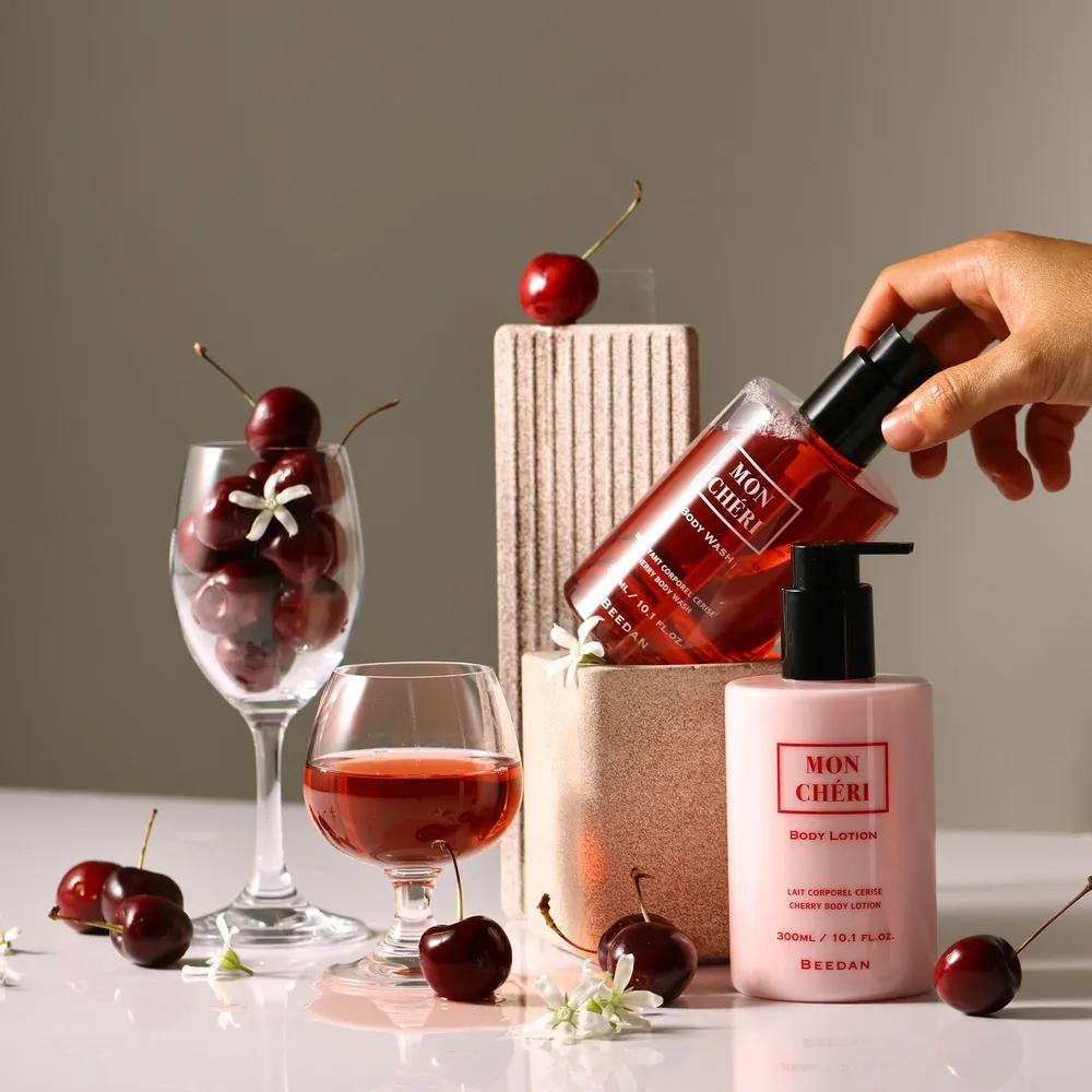 MON CHERI Luxury Cherry Body Wash 300ml & Body Lotion 300ml Duo