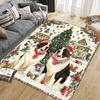 Christmas dog Home Sofa Decoration for Living Room & Bedroom, Non‑Slip Play Flannel Floor Mat for Game Room